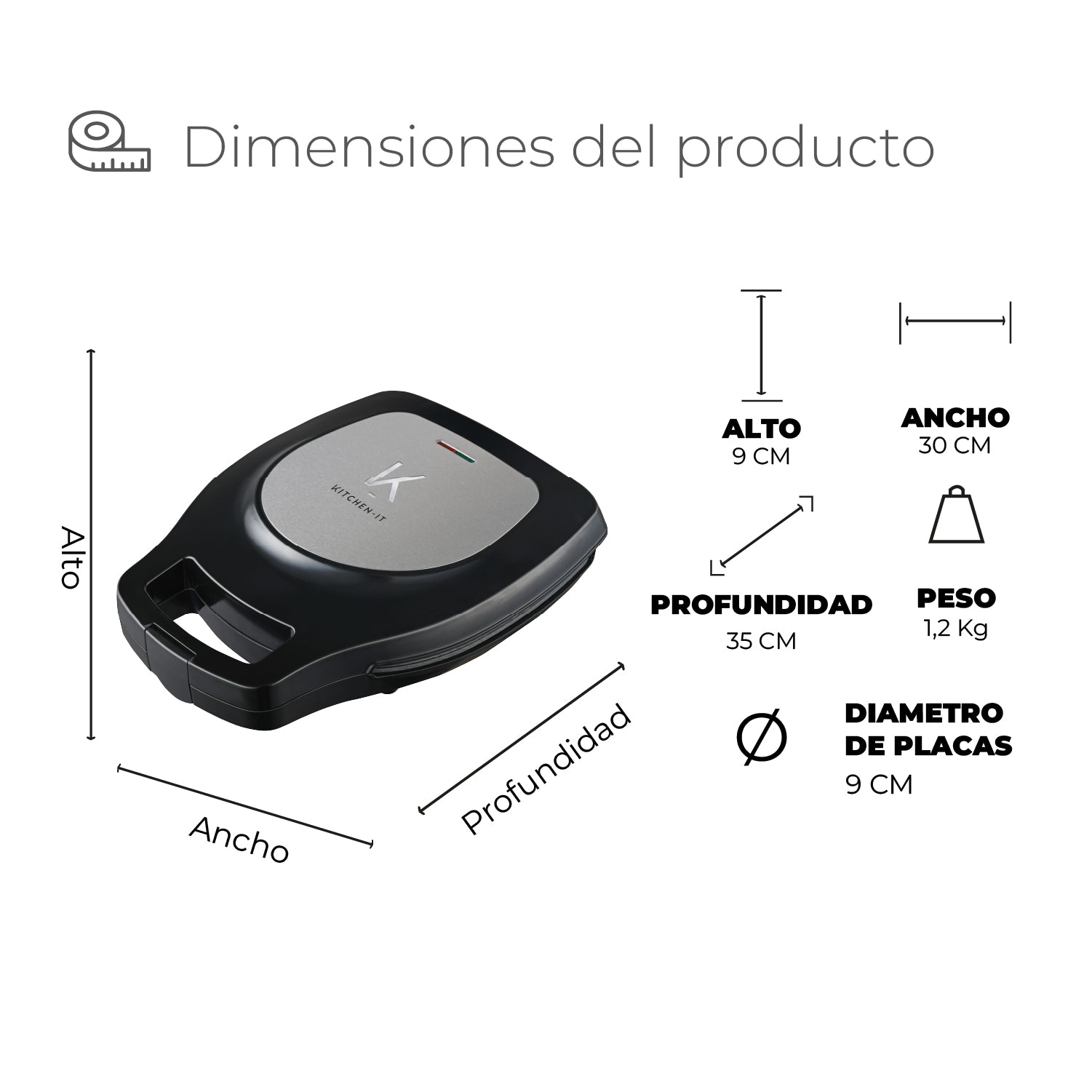 Máquina de Arepas y Panqueques Antiadherente -  Gourmet Press 6 en 1