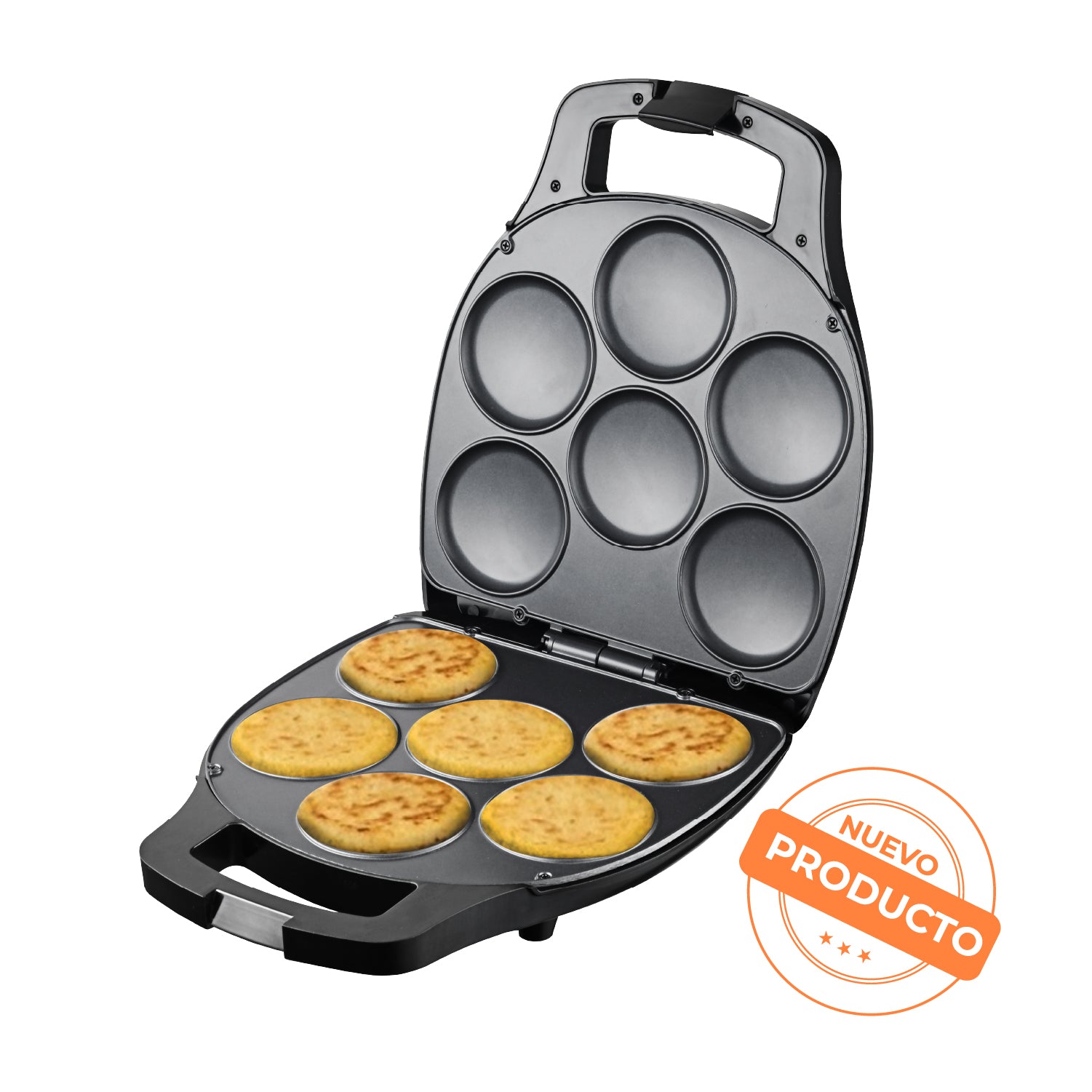 Máquina de Arepas y Panqueques Antiadherente -  Gourmet Press 6 en 1